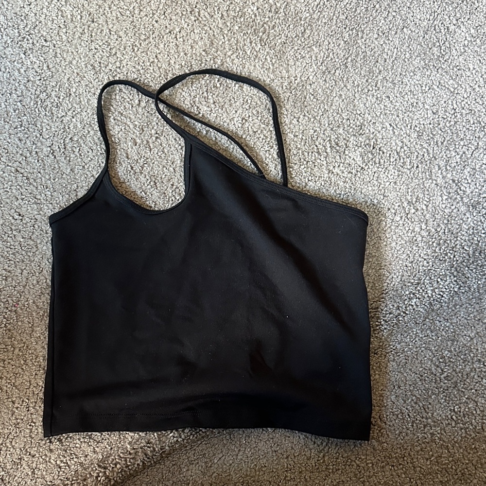 Black Women's One Shoulder Top